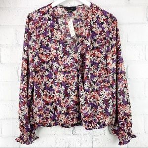 Sanctuary Cori Long Sleeve Wrap Front Blouse Top
